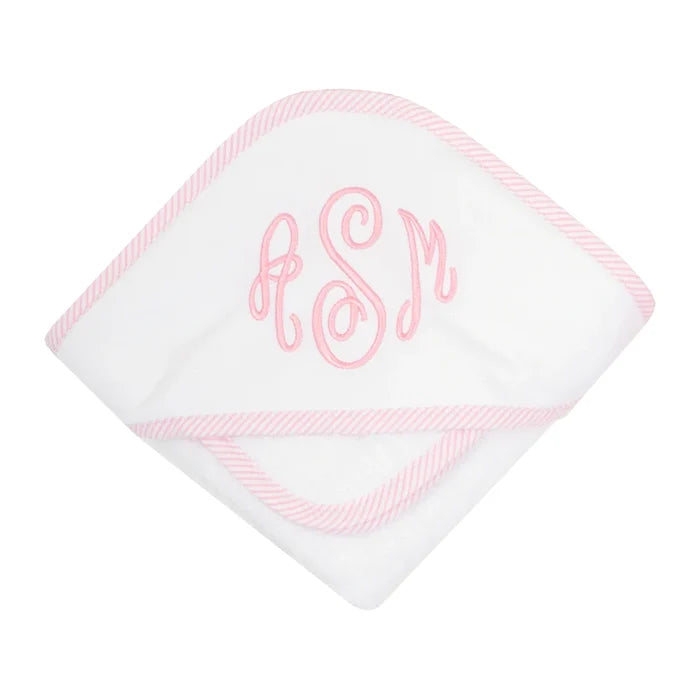 3 Marthas Pink Seersucker Striped Hooded Towel in Box