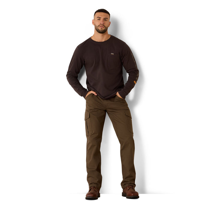 Ariat Men's Rebar Cotton Strong Standard Logo Pocket Long Sleeve T-Shirt Long Sleeve T-Shirts Ariat