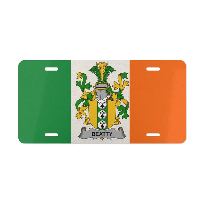 Beatty Irish flag surname plate with pre-drilled mounting holes