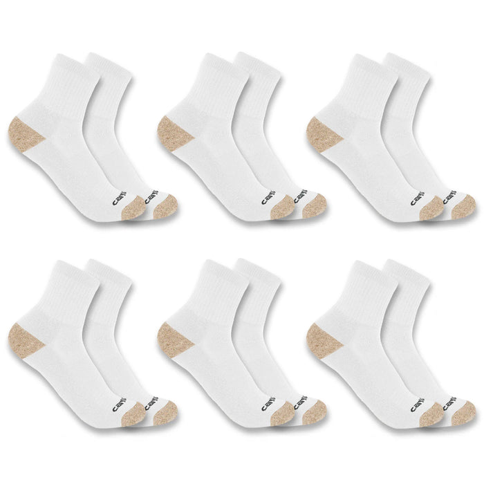 Carhartt Men's Midweight Quarter Sock 6-Pack Socks Carhartt White L
