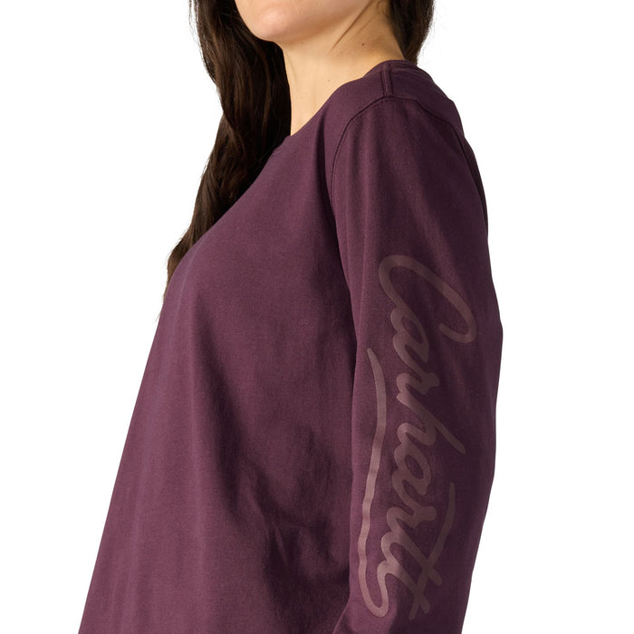 Carhartt Women's Irvine Loose Fit Logo Script Long Sleeve T-Shirt