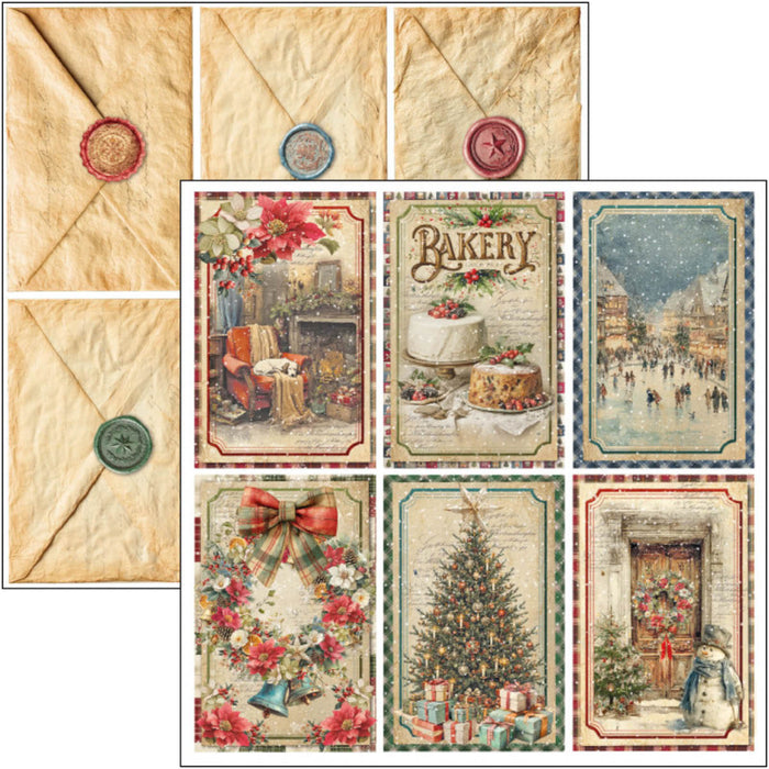 Ciao Bella - 12X12 Paper Pad - Merry & Bright. Includes 12 Sheets. Available at Embellish Away located in Bowmanville Ontario Canada.