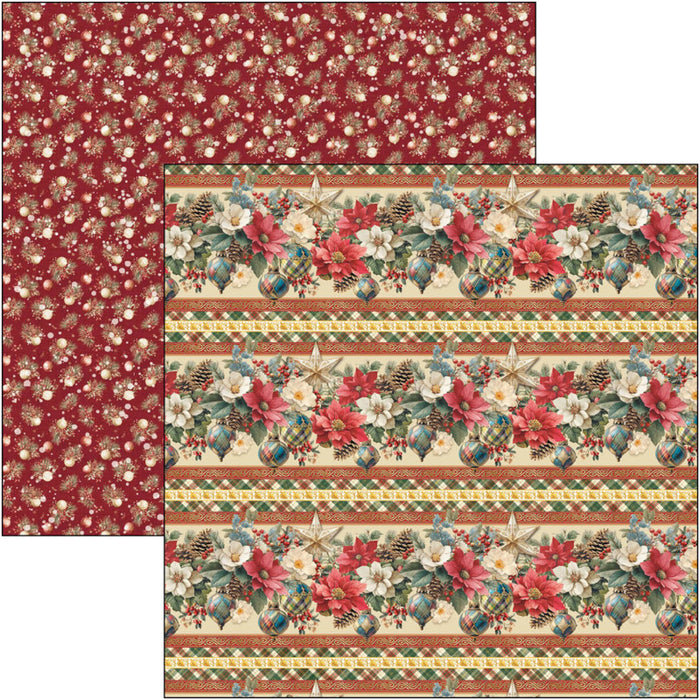 Ciao Bella - 8X8 Paper Pad - Merry & Bright. Includes 12 Sheets. Available at Embellish Away located in Bowmanville Ontario Canada.
