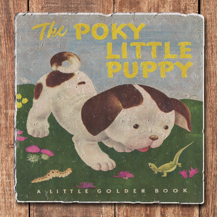 Classic Children's Book Cover Coasters Poky Little Puppy