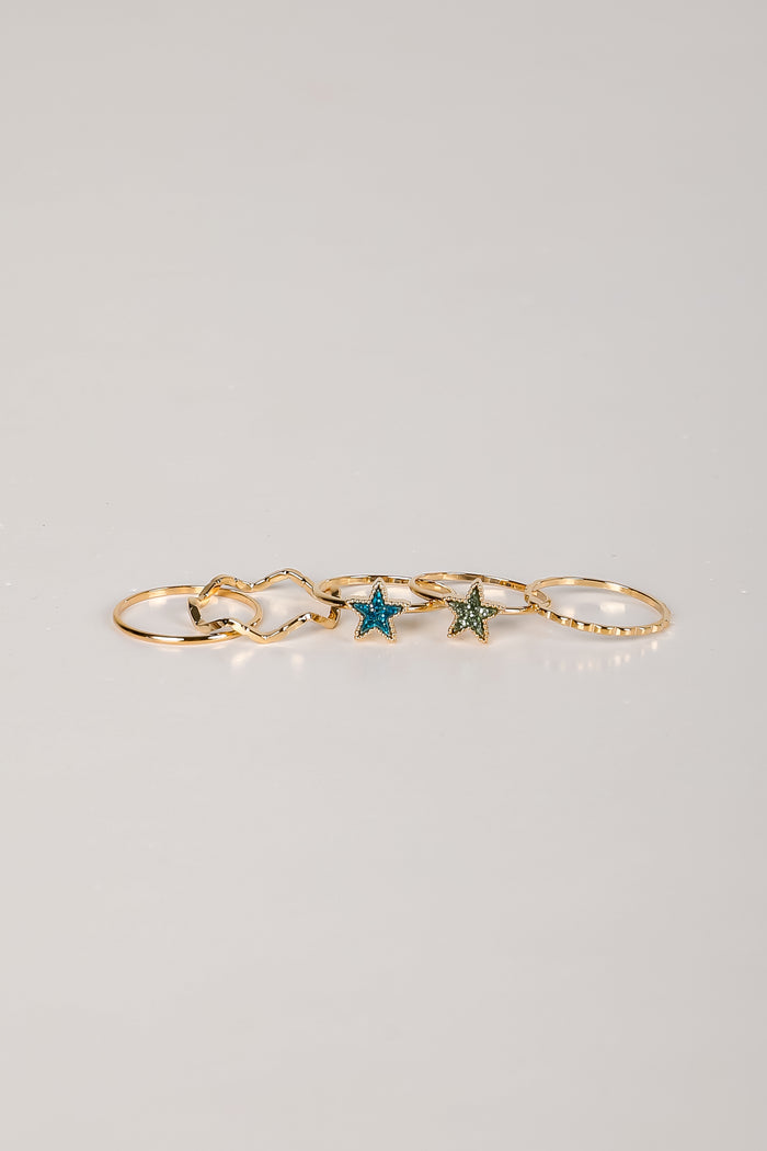 Erin Gold Star Ring Set