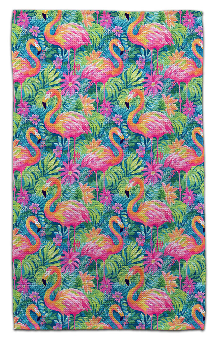 Flamingo (2) Waffle Weave Towel - CJ Bella Co.