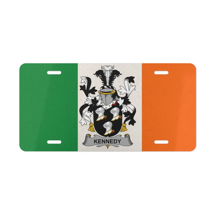 Kennedy Irish Flag License Plate for Vehicles