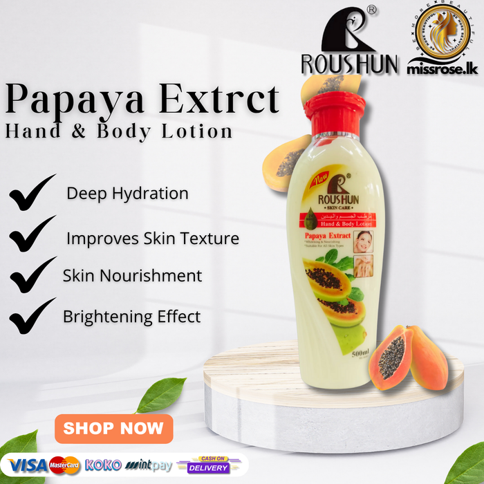 Roushun papaya Extract Hand & Body lotion 500ml