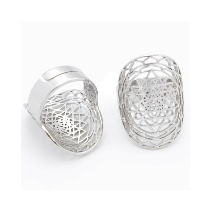 Sacred Geo Ring - Sri Yantra Silver