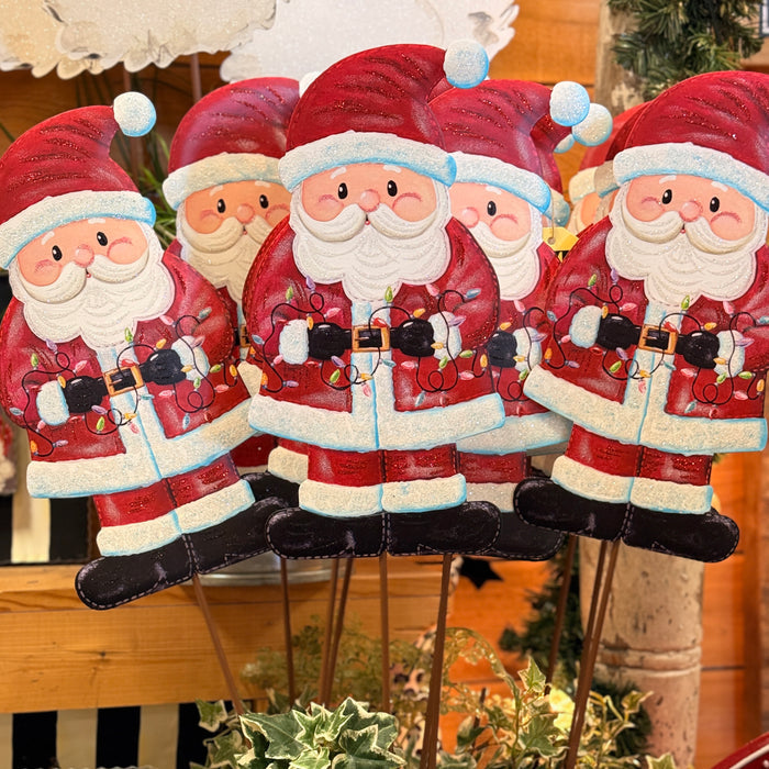 Santa & Lights Yard Stake