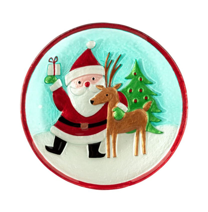 Santa Reindeer Dancing Plate