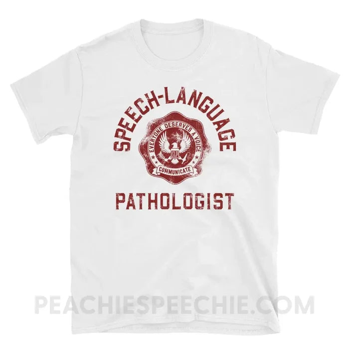 SLP University Classic Tee - Crimson/White / S - T-Shirts & Tops peachiespeechie.com