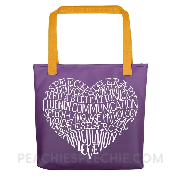 Speech Heart Tote Bag - Yellow - Bags peachiespeechie.com