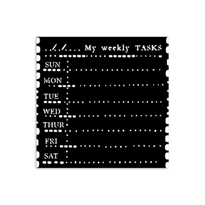 Stamperia - Thick Stencil - Diary Weekly Planner. Available at Embellish Away located in Bowmanville Ontario Canada.