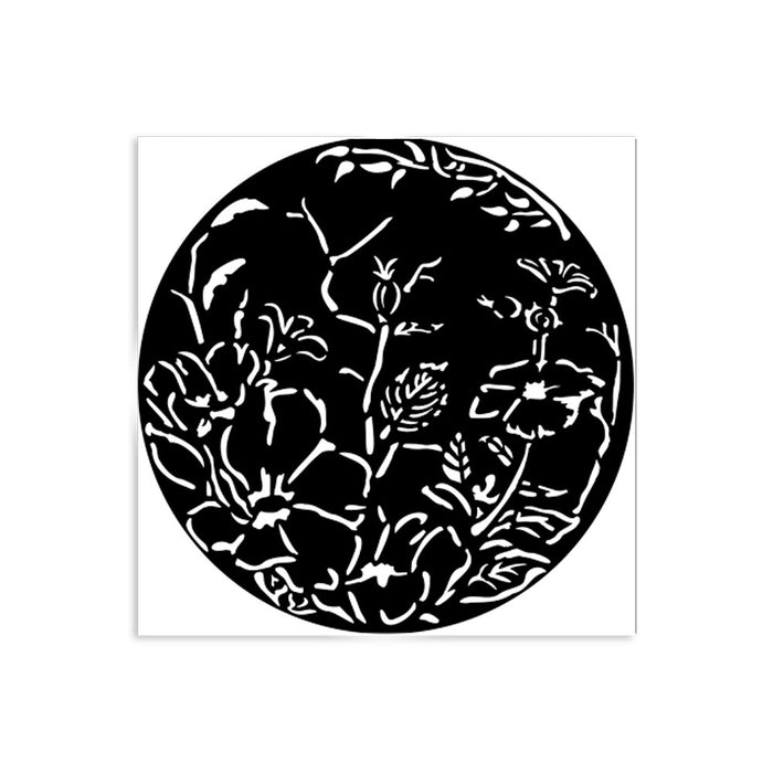 Stamperia - Thick Stencil - Round Frame With Flowers. Available at Embellish Away located in Bowmanville Ontario Canada.