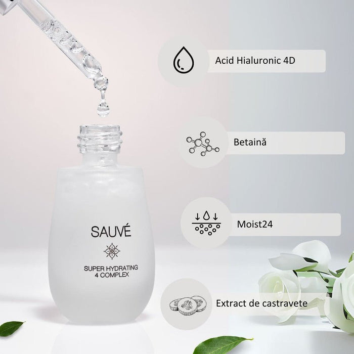 SUPER HYDRATING 4 COMPLEX - Ser Cu 4 Tipuri De Acid Hialuronic Pentru Hidratare Stratificata - skinseen.ro