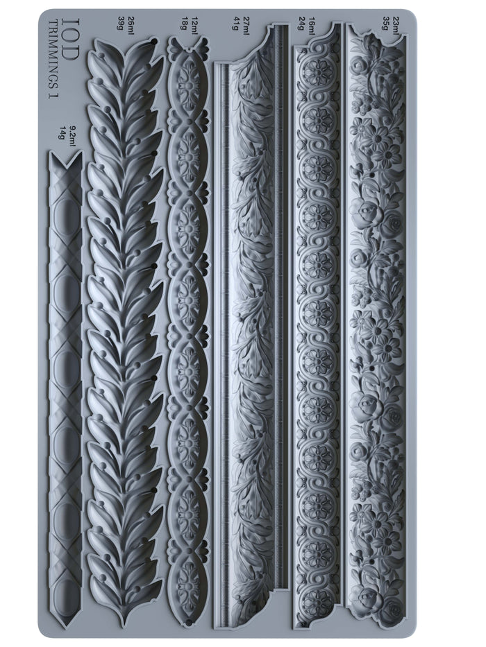 Decorative mold with intricate patterns on a white background