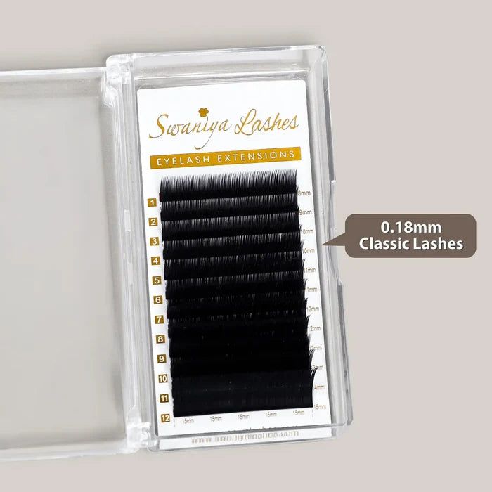 Premium Classic Lash Extensions 0.18mm| Swaniya Lashes