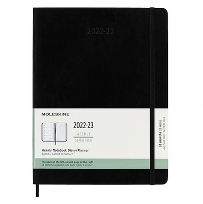 18 MONTH WEEKLY PLANNER: X-LARGE SOFTCOVER, BLACK