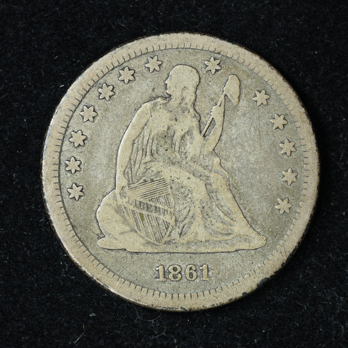 1861 Seated Liberty Silver Quarter Philadelphia
