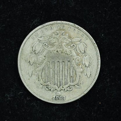1868 Shield Nickel 5 Cents 5c Five Cents No Rays
