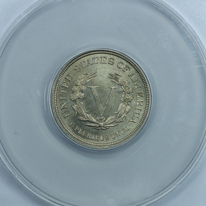 1883 Liberty Head V Nickel 5c NO CENTS - ANACS MS64