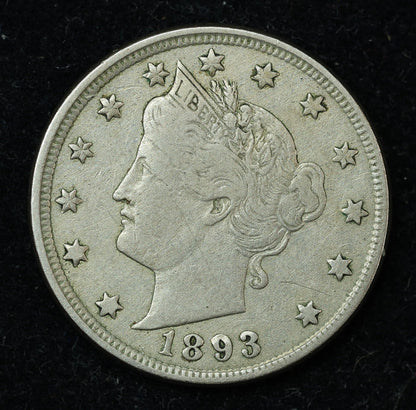 1893 5c Liberty V Nickel Five Cent Coin