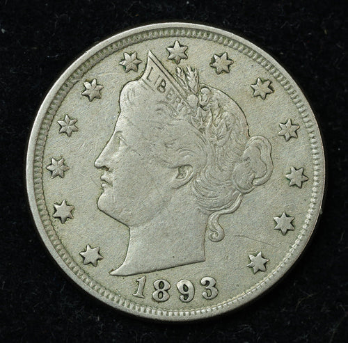 1893 5c Liberty V Nickel Five Cent Coin
