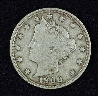 1900 5c Liberty V Nickel Five Cent Coin