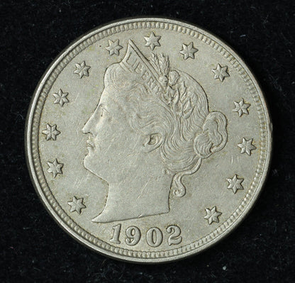 1902 5c Liberty V Nickel Five Cent Coin