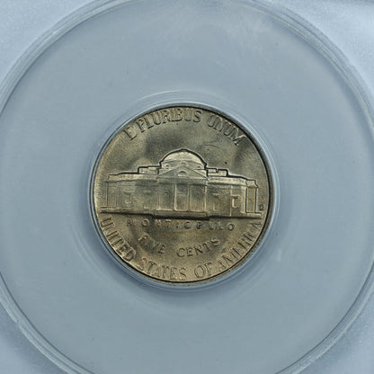 1950 D (Denver) 5c Jefferson Nickel - ANACS MS66 5.5 Steps