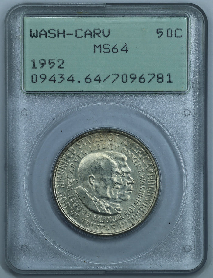1952 Washington Carver Half Dollar 50c Commemorative - PCGS MS64 Rattler