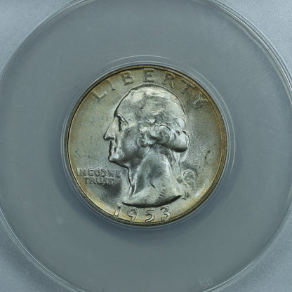 1953 S (San Francisco) Washington Quarter 25c - ANACS MS65