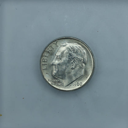 1960 D (Denver) Roosevelt Dime 10c - ICG Brilliant Uncirculated BU