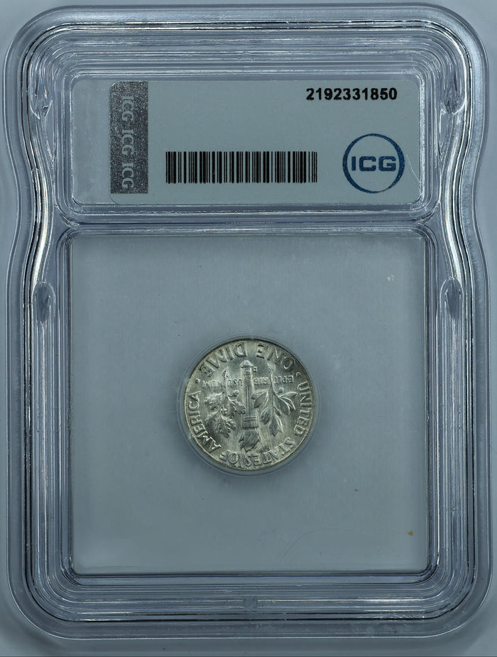 1960 D (Denver) Roosevelt Dime 10c - ICG Brilliant Uncirculated BU