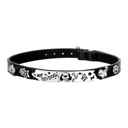 1STXULIE Happy Puppy Collection Niche Gothic Choker Necklace T4700