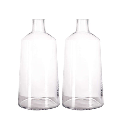 Clear glass vases set of two, modern design