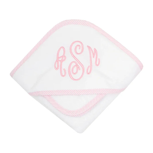 3 Marthas Pink Seersucker Striped Hooded Towel in Box