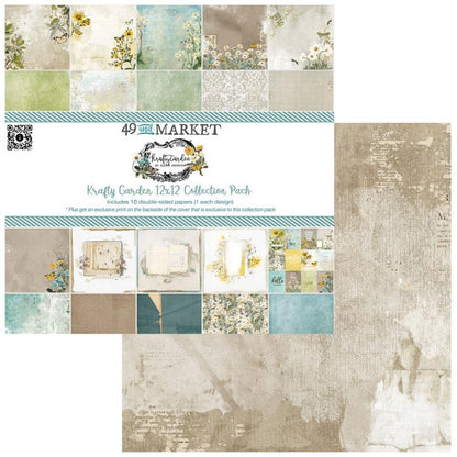 49 And Market - Collection Pack 12"X12" - Krafty Garden. Krafty Garden exudes an unvarying sense of beauty and refinement. The soothing shades of blue, green, yellow and tans are perfect for showcasing so many memorable moments in our lives. Available at Embellish Away located in Bowmanville Ontario Canada.