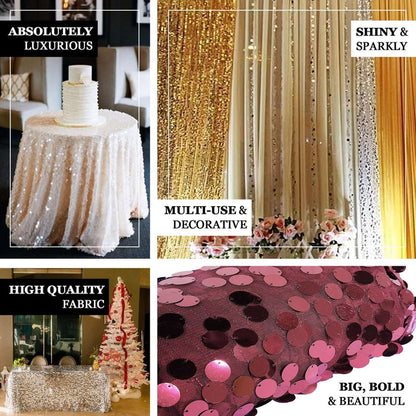 Elegant sequin tablecloth for luxurious events and decorations. Perfect for any occasion.