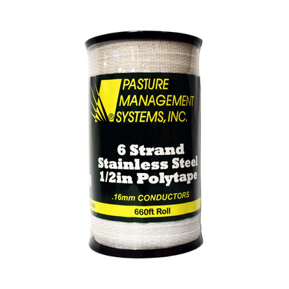 6 Strand Stainless Steel 1/2" Polytape - Pittsboro Feed