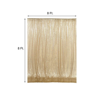 Gold curtain backdrop, 8 ft x 8 ft, ideal for events and photography.
