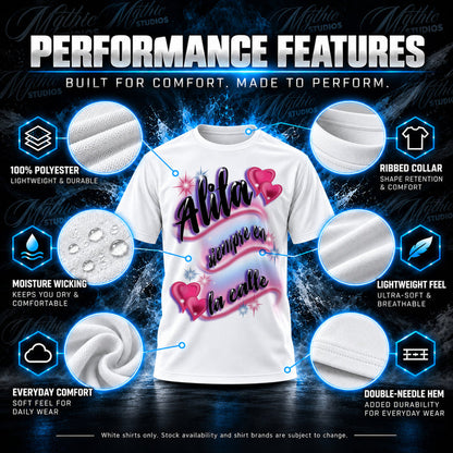 Custom Hearts Name T-Shirt by Mythic Airbrush, additional product image 3