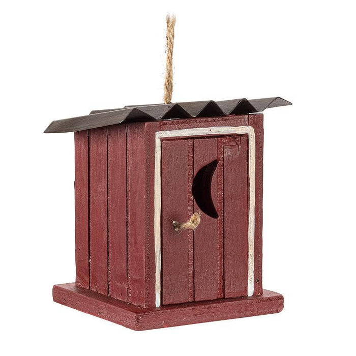 Abbott - Red Outhouse Ornament-3.5"H