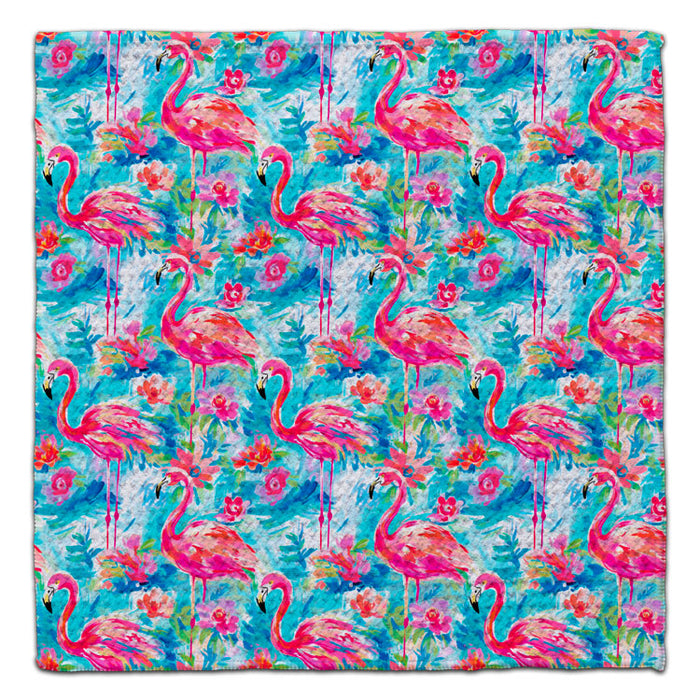 All Over Print Flamingo's Eco-Friendly Washcloth - CJ Bella Co.