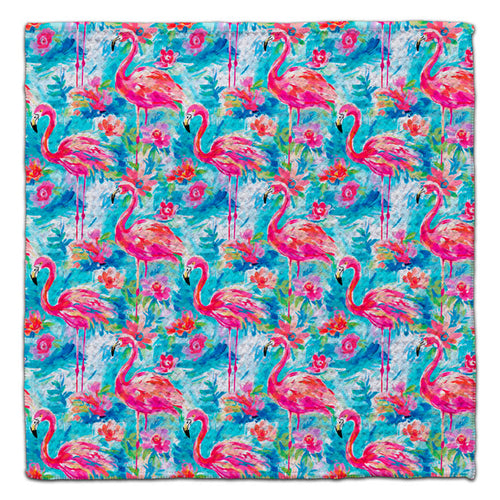 All Over Print Flamingo's Eco-Friendly Washcloth - CJ Bella Co.