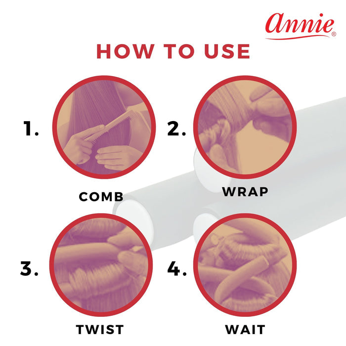 Annie Soft Twist Hair Rollers 1 Inch, 4 Count, Green