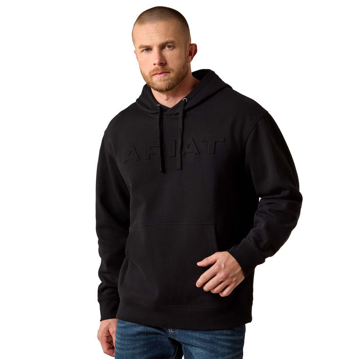 Ariat Men's Embossed Logo Hoodie Sweatshirts & Hoodies Ariat Black 2XL Reg