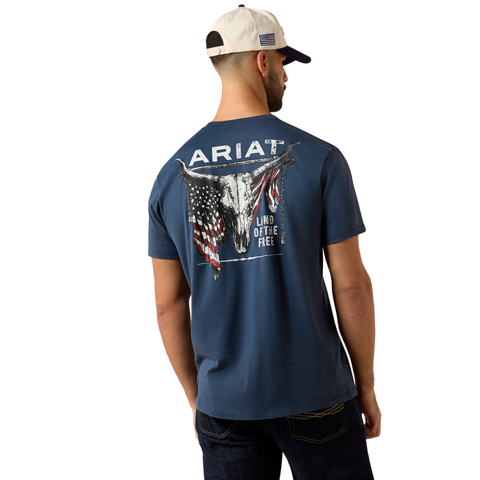 Ariat Men's Longhorn Patriot Bravery T-Shirt T-Shirts Ariat Blue Dusk 2XL Reg