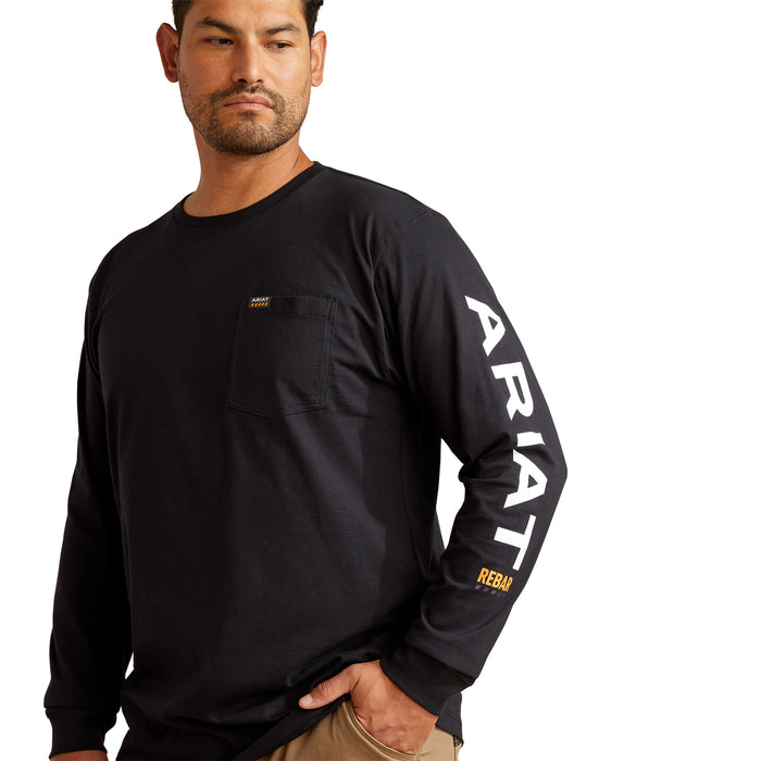 Ariat Men's Rebar Cotton Strong Standard Logo Pocket T-Shirt Long Sleeve T-Shirts Ariat